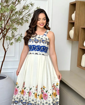 Vestido MIDI Algodão/Lesse Cores da Manhã