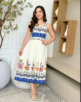 Vestido MIDI Algodão/Lesse Cores da Manhã