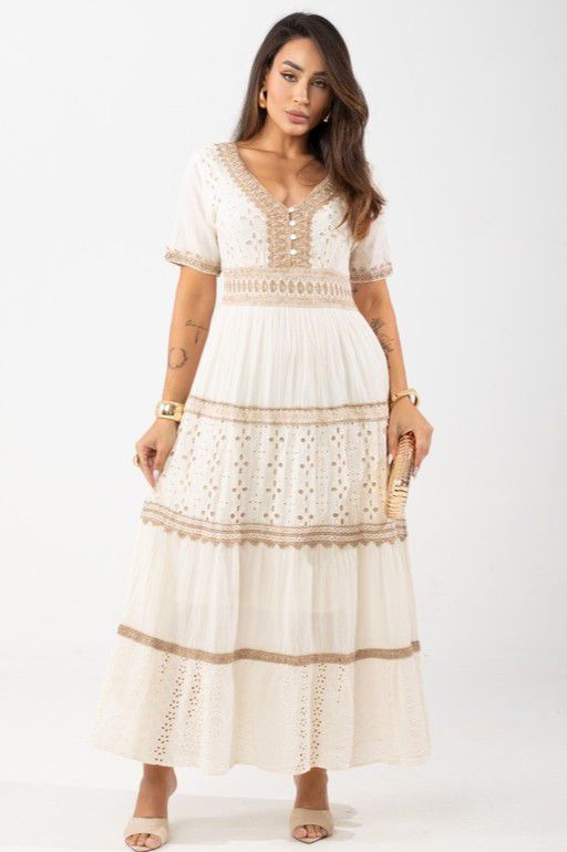 Vestido Boho Chic Longo De Manguinha